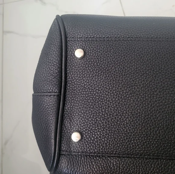 Kate Spade Black Leather Leighann Satchel / Tote Handbag (Mulberry Street) - Picture 7 of 14